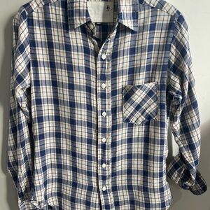R13 Blue and White Plaid Casual Shirt